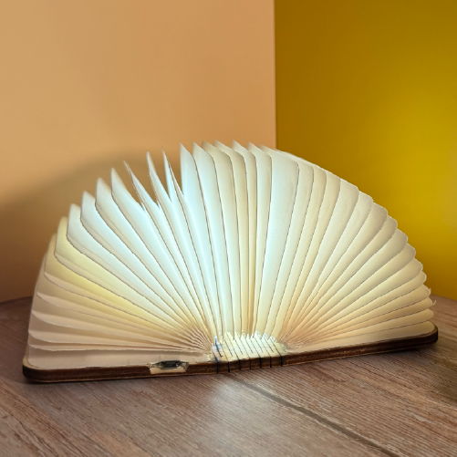 get Mind: Foldable Book Lamp – Portable Wooden Light for Calm Spaces